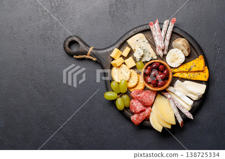 Cheese and meat assortment for wine 138725334