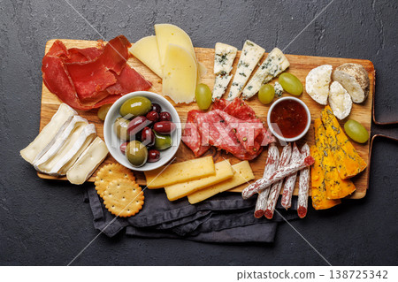 Cheese and meat assortment for wine Cheese and meat assortment for wine 138725342