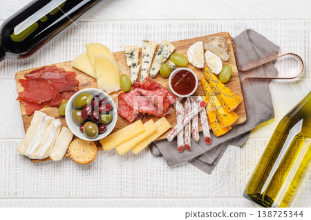 Cheese and meat assortment for wine Cheese and meat assortment for wine 138725344