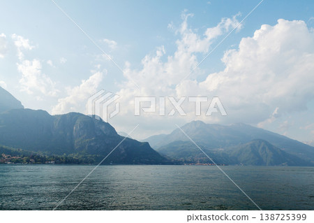 Lake Como panoramic view with mountains Italy Lake Como panoramic view with mountains Italy 138725399