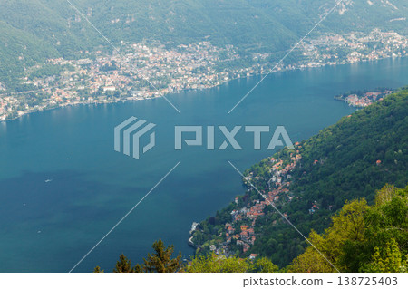 Varenna village with mountains on Lake Como Italy Varenna village with mountains on Lake Como Italy 138725403
