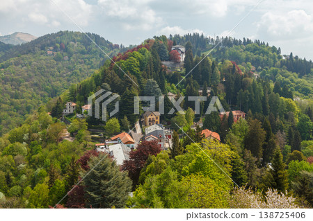 Varenna village with mountains on Lake Como Italy Varenna village with mountains on Lake Como Italy 138725406