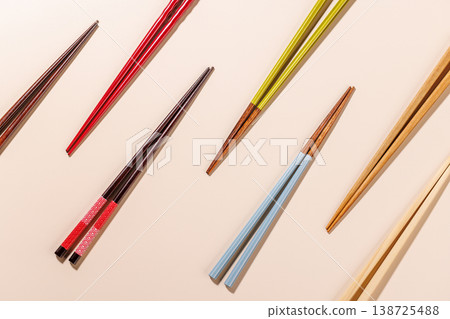 Assorted Wooden Chopsticks Minimal Pattern Assorted Wooden Chopsticks Minimal Pattern 138725488