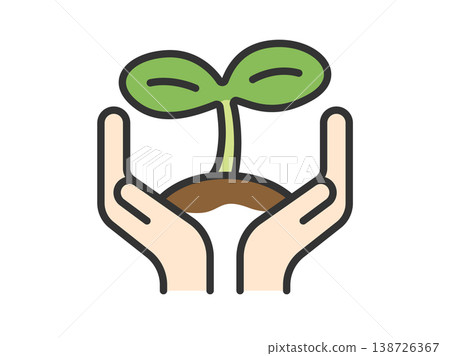Illustration of an icon for environmental conservation and protection (line drawing, color) Illustration of an icon for environmental conservation and protection (line drawing, color) 138726367