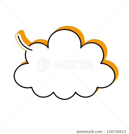 一個簡單的雲朵形對話框示意圖。 一個簡單的雲朵形對話框示意圖。 138726615