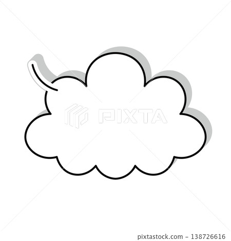 一個簡單的雲朵形對話框示意圖。 一個簡單的雲朵形對話框示意圖。 138726616