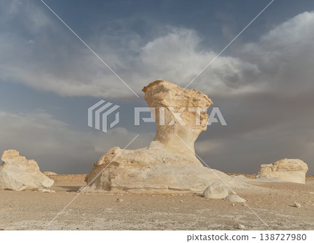 White rocks floating between clouds and sand White rocks floating between clouds and sand 138727980