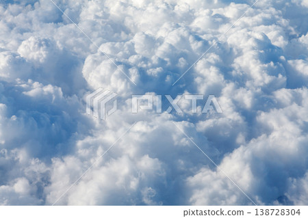 Curly Clouds Aerial View from Airplane Curly Clouds Aerial View from Airplane 138728304