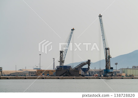 Industrial cranes in Port of Malaga, Spain Industrial cranes in Port of Malaga, Spain 138728820