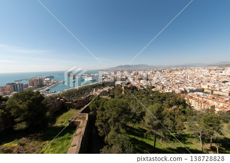 View of Malaga and port from Gibralfaro Castle 138728828