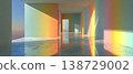 Colorful Sunlit Hallway with Rainbow Lighting Effects for Interior Design Inspiration Generative AI 138729002