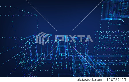 Technology cube abstract for background data 3d and science graphic research. Scientific dot digital for geometry visualization presentation and system chemical object. Technology design business. Technology cube abstract for background data 3d and science graphic research. Scientific dot digital for geometry visualization presentation and system chemical object. Technology design business. 138729425
