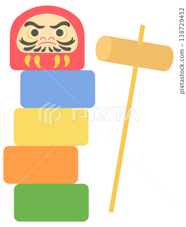 Simple Daruma Otoshi (Japanese stacking game) illustration vector material 138729452