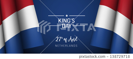 Netherlands kings day vector banner, greeting card Netherlands kings day vector banner, greeting card 138729718