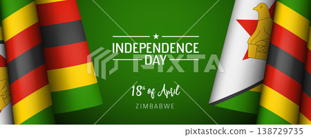 Zimbabwe independence day vector banner, greeting card. Zimbabwe independence day vector banner, greeting card. 138729735