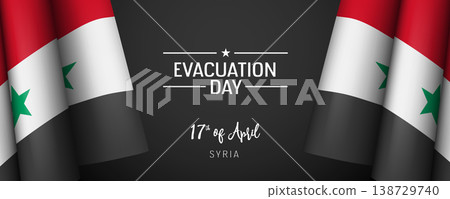 Syria evacuation day vector banner, greeting card Syria evacuation day vector banner, greeting card 138729740