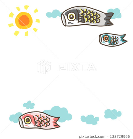 天空中游弋著鯉魚彩帶,畫面空間廣闊。 天空中游弋著鯉魚彩帶,畫面空間廣闊。 138729966