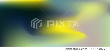 Dark green and shiny yellow contrast vector mesh gradient background. Abstract smooth soft wavy aesthetic 3d backdrop with waves for fuzz ui web design, futuristic liquid flowing print design 138730272