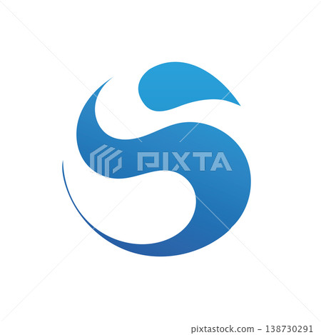 Modern Blue Wave Circle Logo Style Modern Blue Wave Circle Logo Style 138730291