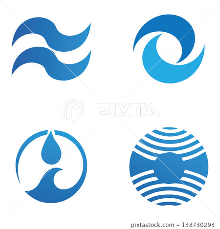 Elegant Ocean Wave Circle Logo Style Elegant Ocean Wave Circle Logo Style 138730293