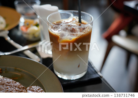 Iced cafe latte at lunchtime 138731746
