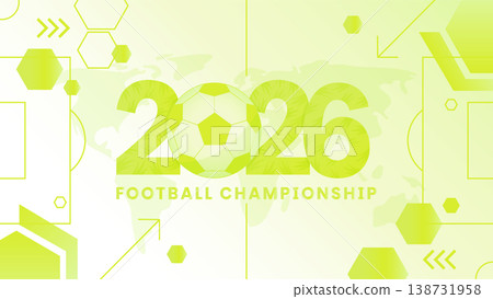 Football championship 2026 soccer ball on world map background vector illustration. Football championship 2026 soccer ball on world map background vector illustration. 138731958