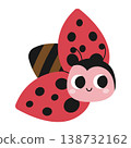 Cute cartoon ladybug. Design for children. Vector illustration in a flat style, isolated on a white background 138732162