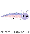 Cute cartoon caterpillar. Design for children. Vector illustration in a flat style, isolated on a white background 138732164