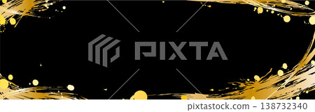 背景插圖以金色筆觸線條勾勒而成 138732340