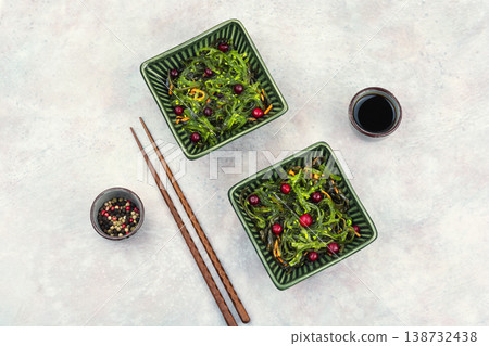 Healthy Green Salad with Seaweed and Cranberries Healthy Green Salad with Seaweed and Cranberries 138732438