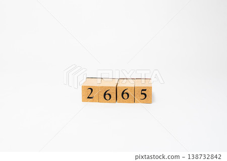 A four-digit number represented by wooden blocks; a simple numerical image resource. 138732842