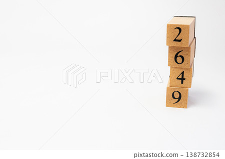 A four-digit number represented by wooden blocks; a simple numerical image resource. 138732854