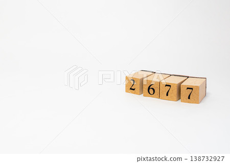 A four-digit number represented by wooden blocks; a simple numerical image resource. 138732927