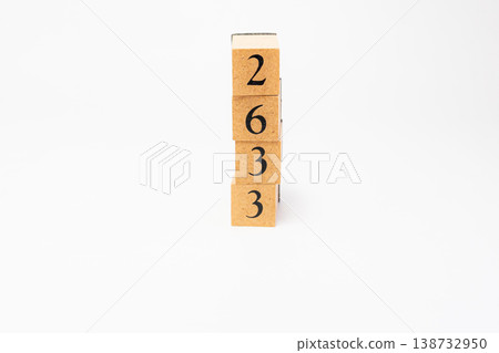 A four-digit number represented by wooden blocks; a simple numerical image resource. 138732950