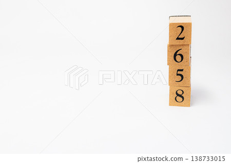 A four-digit number represented by wooden blocks; a simple numerical image resource. A four-digit number represented by wooden blocks; a simple numerical image resource. 138733015