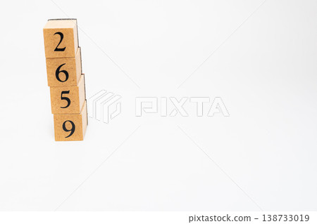 A four-digit number represented by wooden blocks; a simple numerical image resource. A four-digit number represented by wooden blocks; a simple numerical image resource. 138733019