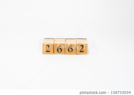 A four-digit number represented by wooden blocks; a simple numerical image resource. A four-digit number represented by wooden blocks; a simple numerical image resource. 138733034