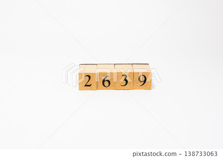 A four-digit number represented by wooden blocks; a simple numerical image resource. A four-digit number represented by wooden blocks; a simple numerical image resource. 138733063