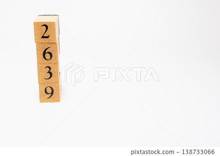 A four-digit number represented by wooden blocks; a simple numerical image resource. A four-digit number represented by wooden blocks; a simple numerical image resource. 138733066