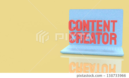 Creative Content Creator Concept Displayed On Modern Laptop Screen 3d render. Creative Content Creator Concept Displayed On Modern Laptop Screen 3d render. 138733966
