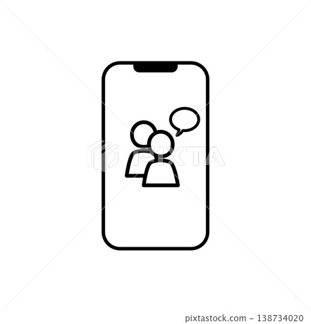 Illustrations of group chats and communities on smartphones Illustrations of group chats and communities on smartphones 138734020