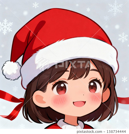 在聖誕節扮演聖誕老人的女孩 138734444