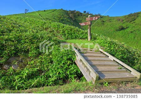 伊豆半島,戶田停車場,伊豆山脊步道入口,夏季綠意盎然的山巒。 伊豆半島,戶田停車場,伊豆山脊步道入口,夏季綠意盎然的山巒。 138735085