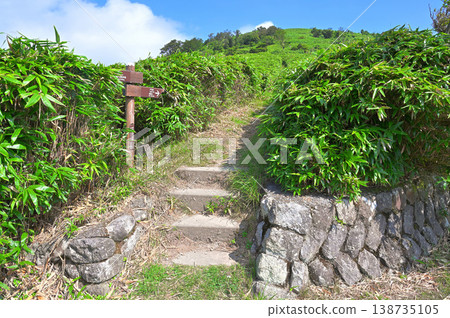 Izu Peninsula, Summer Izu Mountain Ridge Trail, Trailhead to Mt. Daruma at Toda Parking Lot Izu Peninsula, Summer Izu Mountain Ridge Trail, Trailhead to Mt. Daruma at Toda Parking Lot 138735105