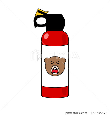 Color illustration of bear repellent spray 138735378