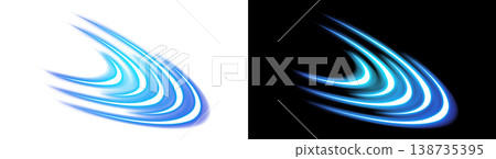 Blue light vortex and motion trail, transparent background, black background Blue light vortex and motion trail, transparent background, black background 138735395