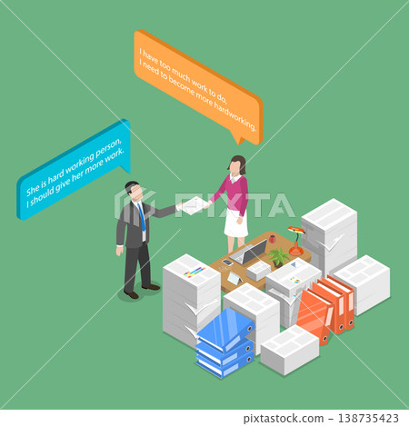3D Isometric Flat Vector Illustration of Self-fulfilling Prophecy, False Expectations Confirmed By Action 3D Isometric Flat Vector Illustration of Self-fulfilling Prophecy, False Expectations Confirmed By Action 138735423