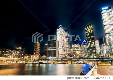 Sydney, City of Sydney skyscrapers, night view Sydney, City of Sydney skyscrapers, night view 138735424