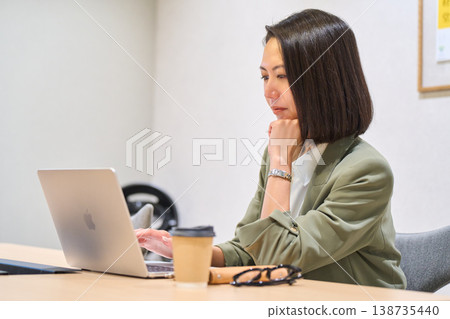A woman from an IT company conducting an online meeting A woman from an IT company conducting an online meeting 138735440