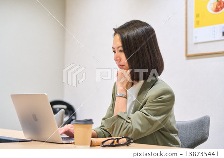 A woman from an IT company conducting an online meeting A woman from an IT company conducting an online meeting 138735441